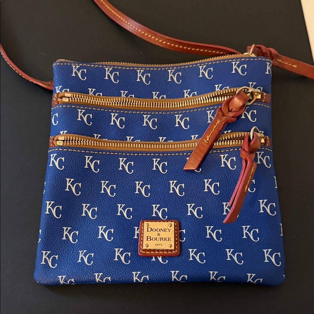 Dooney & Bourke Blue and Brown KC Royals Crossbody Bag